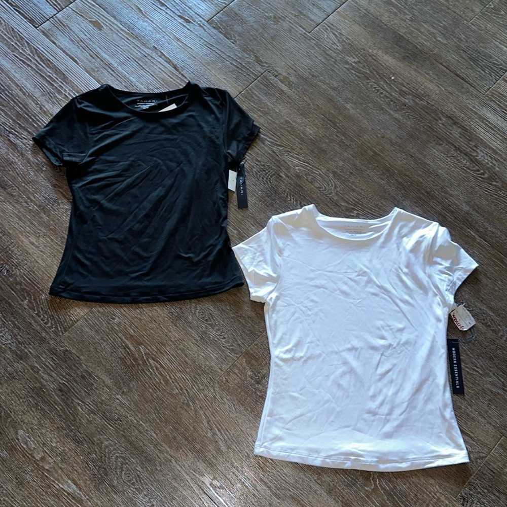 NWT Tahari modern essentials set of 2 high quality tees!
